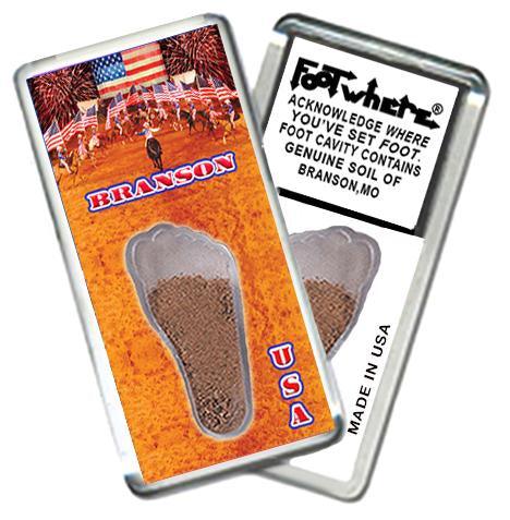 Branson, MO FootWhere® Souvenir Fridge Magnet. Made in USA-FootWhere® Souvenirs