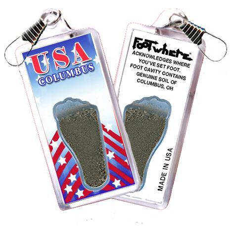 Columbus, OH FootWhere® Souvenir Zipper-Pull. Made in USA-FootWhere® Souvenirs