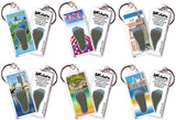 Columbus FootWhere® Souvenir Keychains. 6 Piece Set. Made in USA-FootWhere® Souvenirs