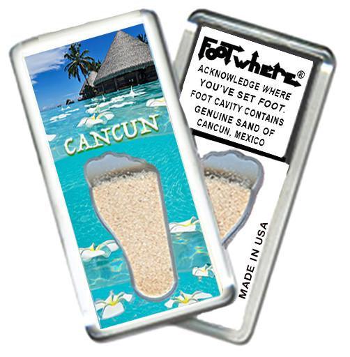 Cancun FootWhere® Souvenir Fridge Magnet. Made in USA-FootWhere® Souvenirs