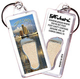 Corpus Christi FootWhere® Souvenir Keychains. 6 Piece Set. Made in USA-FootWhere® Souvenirs