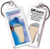 Corpus Christi FootWhere® Souvenir Keychains. 6 Piece Set. Made in USA-FootWhere® Souvenirs