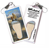 Corpus Christi FootWhere® Souvenir Zipper-Pull. Made in USA-FootWhere® Souvenirs