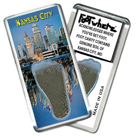 Kansas City FootWhere® Souvenir Fridge Magnet. Made in USA-FootWhere® Souvenirs