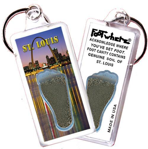 St. Louis FootWhere® Souvenir Keychain. Made in USA-FootWhere® Souvenirs