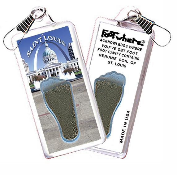 Saint Louis FootWhere® Souvenir Zipper-Pull. Made in USA-FootWhere® Souvenirs