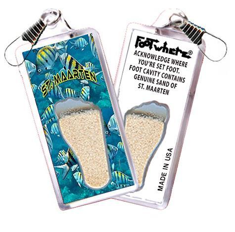 Sint Maarten FootWhere® Souvenir Zipper-Pull. Made in USA-FootWhere® Souvenirs