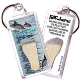 Tybee Island FootWhere® Souvenir Keychains. 6 Piece Set. Made in USA - FootWhere® Souvenir Shop