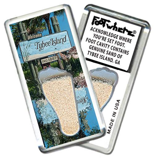 Tybee Island FootWhere® Souvenir Fridge Magnet. Made in USA - FootWhere® Souvenir Shop