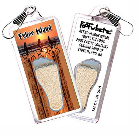 Tybee Island FootWhere® Souvenir Zipper-Pull. Made in USA - FootWhere® Souvenir Shop